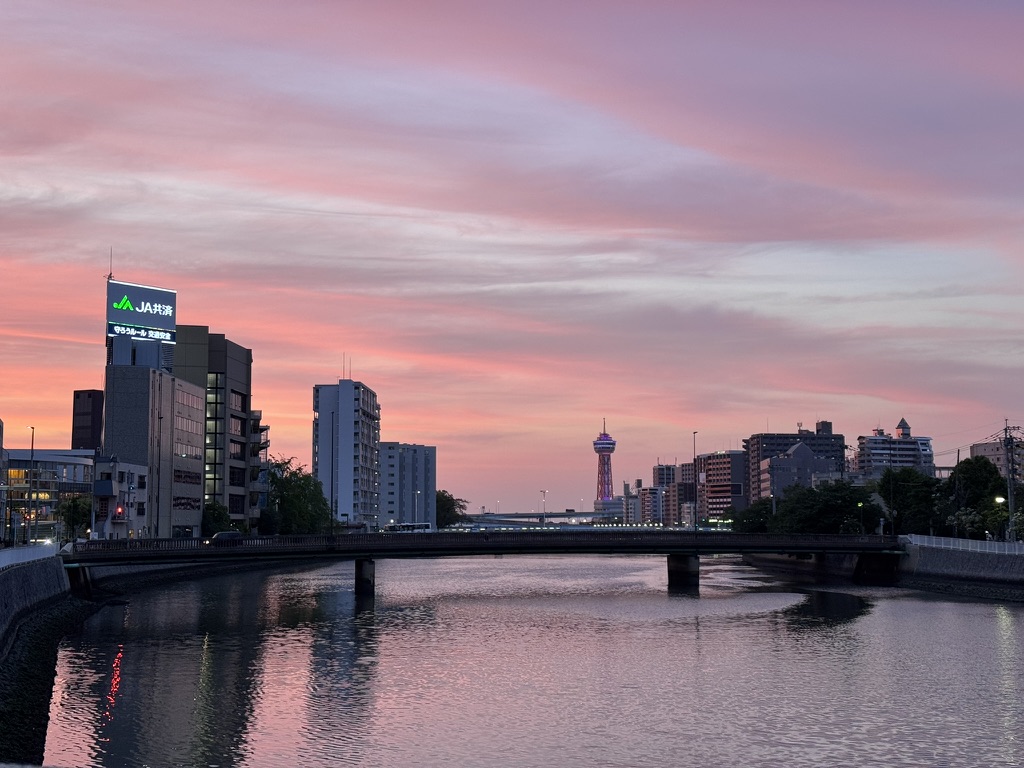 中洲运河上的夕阳